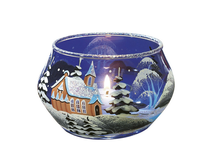 Weihnachtliche Dekorationen - Teelichthalter, in Farbe BLAU