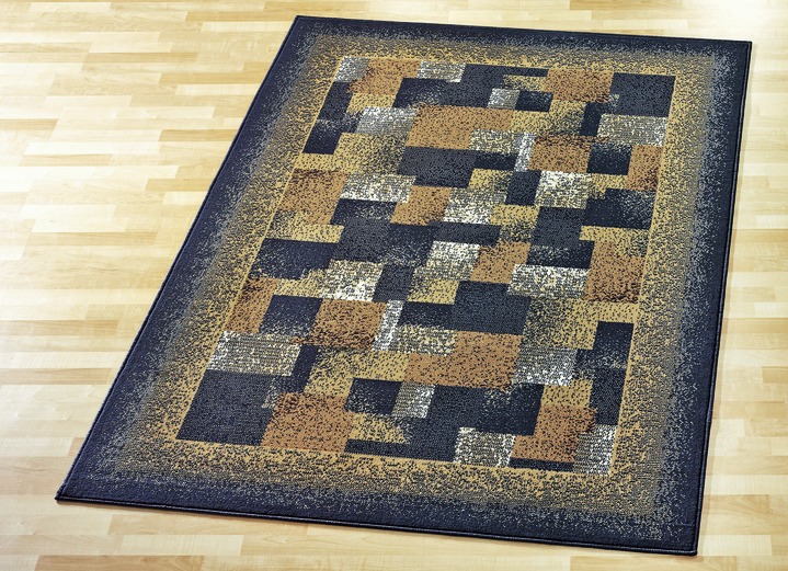 Bettumrandungen - Velours-Brücken, -Teppiche und -Bettumrandung, in Größe 105 (Brücke, 60x110 cm) bis 309 (Bettumrandung, 3-teilig), in Farbe BLAU Ansicht 1