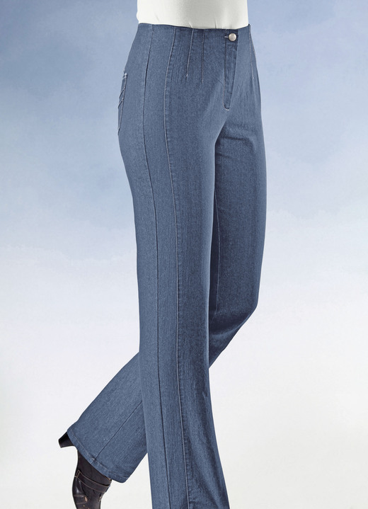 Hosen - Jeans mit figurgünstiger Teilungsnaht , in Größe 019 bis 096, in Farbe JEANSBLAU Ansicht 1