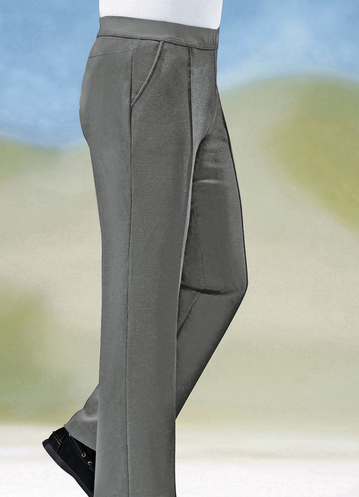 Hosen - „Klaus Modelle“-Schlupfhose mit breitem Dehnbund in 6 Farben, in Größe 024 bis 062, in Farbe TAUPE Ansicht 1