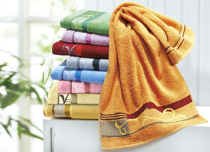 Handtücher - Handtücher mit edel bestickter Bordüre von Dyckhoff, in Größe 200 (1 Handtuch, 50/100 cm) bis 204 (1 Duschtuch, 70/140 cm), in Farbe ANTHRAZIT