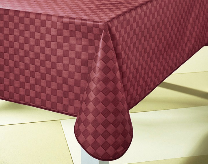 Tischdecken - Wachstischtuch in bewährter Qualität, in Größe 108 (Mitteldecke, 80/ 80 cm) bis 190 (Tischdecke oval, 140x190 cm), in Farbe BORDEAUX Ansicht 1