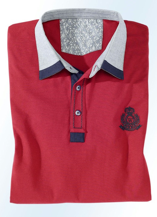 Hemden, Pullover & Shirts - Poloshirt in 3 Farben , in Größe 046 bis 062, in Farbe ROT Ansicht 1