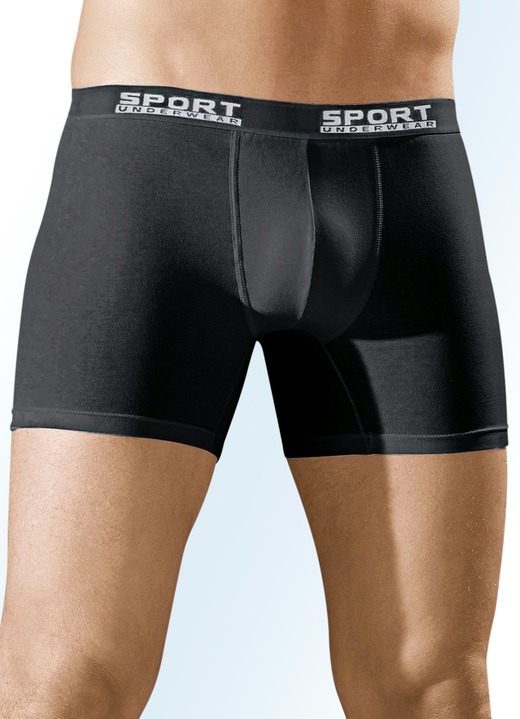 Unterwäsche - Dreierpack Pants mit Elastikbund, uni, in Größe 004 bis 009, in Farbe 3X SCHWARZ Ansicht 1
