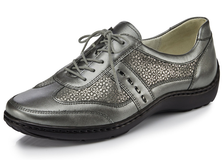 Komfortschuhe - Waldläufer, bequeme Damen-Schnürschuhe, Weite H, mit herausnehmbarem Fußbett, in Größe 4 bis 8 1/2, in Farbe ALTSILBER Ansicht 1