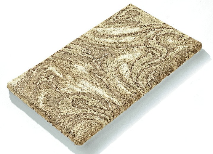 Badgarnituren - Außergewöhnliche Badgarnitur in supersofter Qualität, in Größe 100 (Vorleger halbrund, 50x 80 cm) bis 112 (Motiv-WC-Deckelbezug, 47x 50 cm), in Farbe CREME Ansicht 1