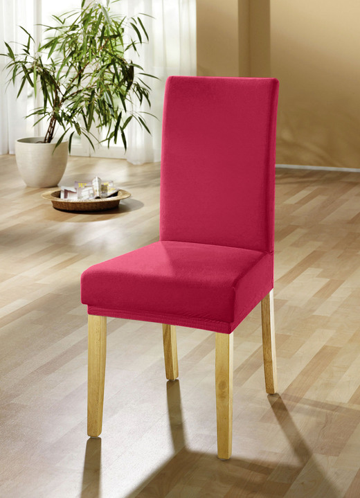Sessel- & Sofaüberwürfe - Stuhlbezüge für alle gängigen Stuhlformen, in Größe 106 (Stuhlbezug) bis 112 (Stuhlbezug, 2er-Set), in Farbe ROT Ansicht 1