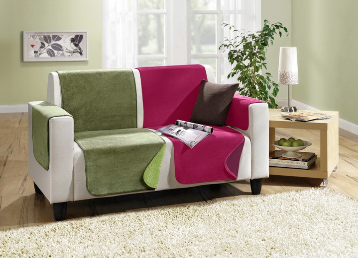 Sessel- & Sofaüberwürfe - Wende-Sessel-,Couch- und Armlehnenschoner, in Größe 102 (Sesselschoner, 50x200 cm) bis 865 (2 Armlehnenschoner, 50x 70 cm), in Farbe ROT