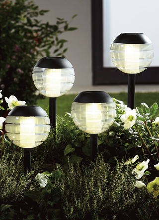 Solarleuchte, 4er-Set, mit Softone-LED