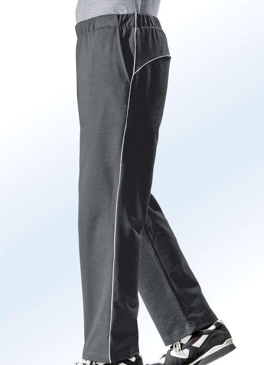 Sport- & Freizeitmode - Freizeithose mit Zierpaspeln, in Größe 023 bis 062, in Farbe ANTHRAZIT Ansicht 1