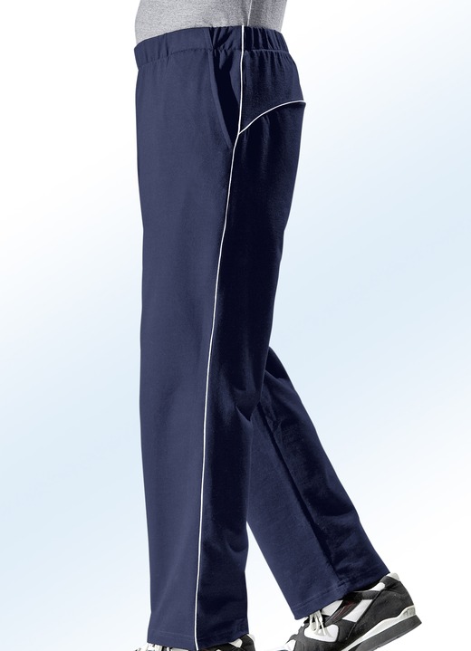 Sport- & Freizeitmode - Freizeithose mit Zierpaspeln, in Größe 023 bis 062, in Farbe MARINE Ansicht 1