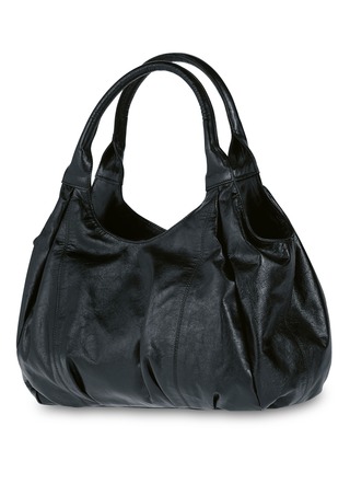 Tasche aus Rind-Nappaleder mit flotter Raffung