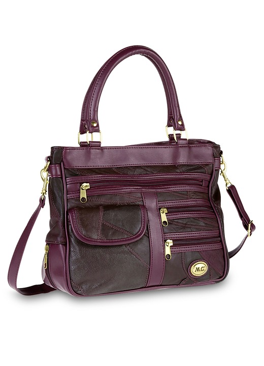 Taschen - Flotte Tasche in 2 Farben mit abnehmbarem Umhängeriemen, in Farbe BORDEAUX Ansicht 1