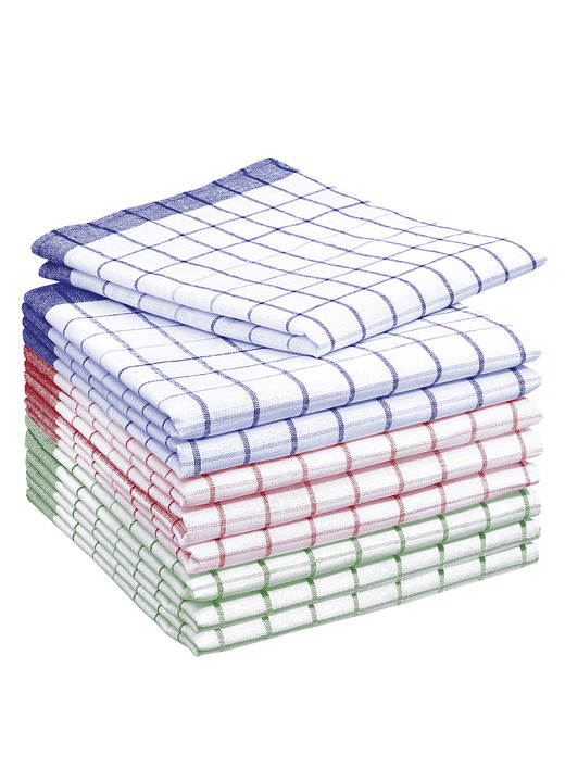 Handtücher - Geschirrtücher waschbar bis 60 °C, 9-teilig, in Farbe BUNT Ansicht 1
