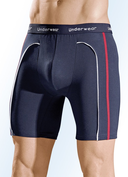 Unterwäsche - Dreierpack Longpants mit Elastikbund, in Größe 004 bis 010, in Farbe MARINE