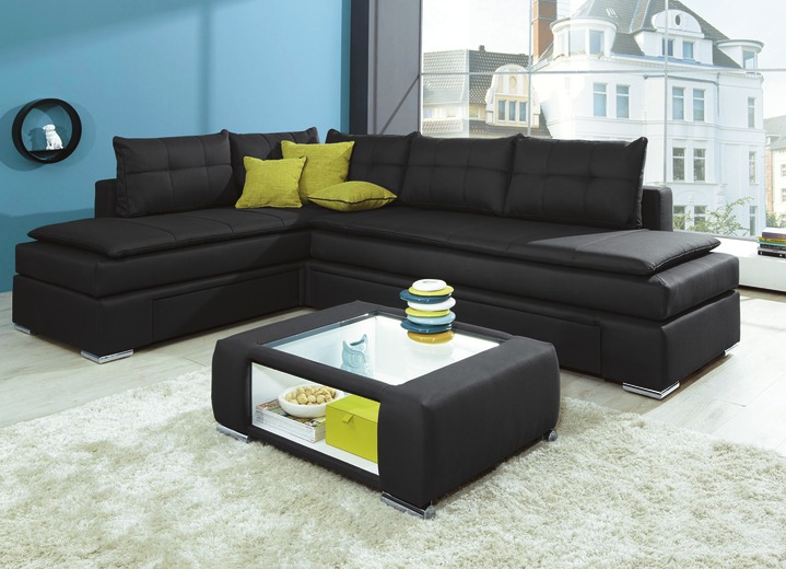 Polstermöbel - Boxspring Funktions-Ecke mit Topper, in Farbe ANTHRAZIT Ansicht 1