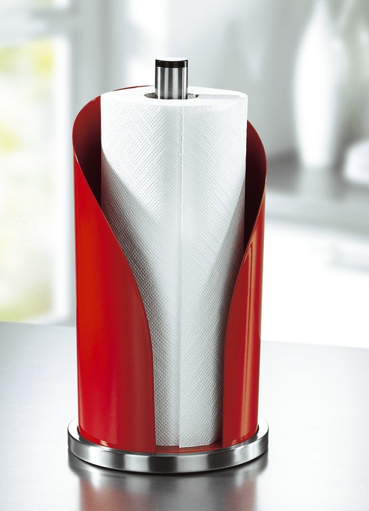 - Wesco Rollenhalter aus Edelstahl und pulverbeschichtetem Stahlblech, in Farbe ROT