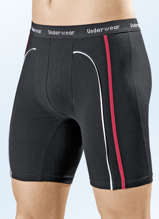 Unterwäsche - Dreierpack Longpants aus Feinjersey, in Größe 004 bis 010, in Farbe SCHWARZ