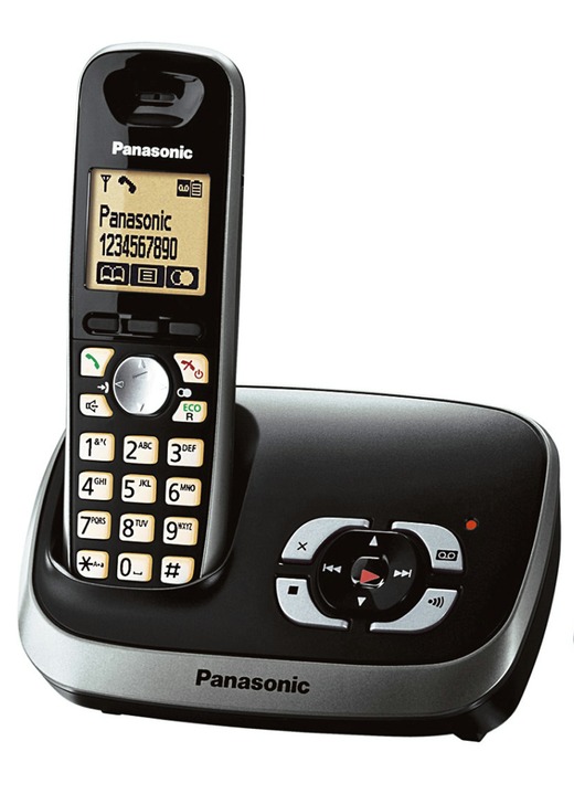 Smartphones & Telefone - Panasonic Großtasten-Telefon, in Farbe SCHWARZ, in Ausführung Großtasten-Telefon mit AB Ansicht 1