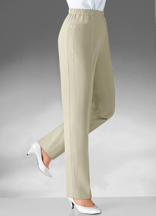 Hosen - Hose mit vorverlegter Seitennaht in 8 Farben, in Größe 019 bis 235, in Farbe BEIGE Ansicht 1