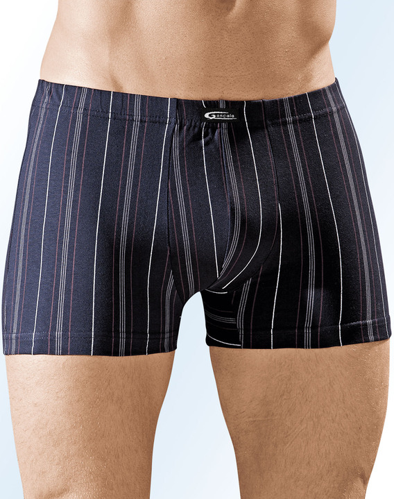 Unterwäsche - Viererpack Pants, gestreift, in Größe 007 bis 008, in Farbe 2X NACHTBLAU-BUNT, 2X BORDEAUX-BUNT