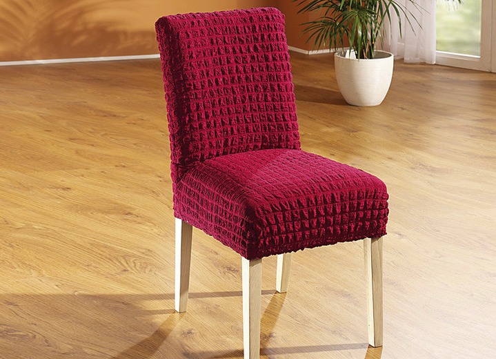 Sessel- & Sofaüberwürfe - Bi-elastische Stretchbezüge, in Größe 101 (Sesselbezug) bis 106 (Stuhlbezug), in Farbe BORDEAUX Ansicht 1