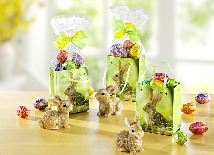 - Präsent-Tüten mit Hasen, 3er-Set, in Farbe GRÜN