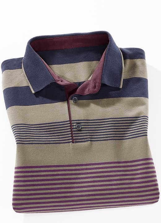 Hemden, Pullover & Shirts - Poloshirt in 2 Farben, in Größe 046 bis 062, in Farbe MARINE-CAMEL-BORDEAUX Ansicht 1