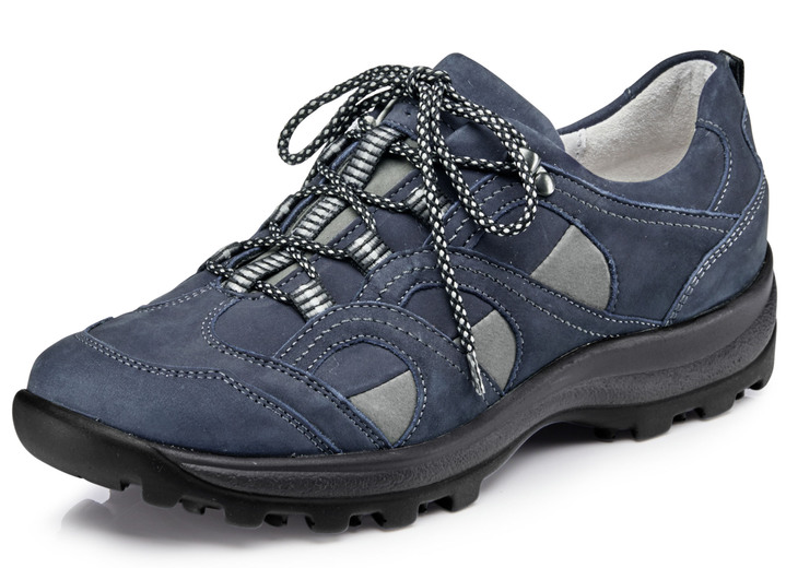 Komfortschuhe - Waldläufer, sportliche Damen-Schnürschuhe, Weite H, mit herausnehmbarem Fußbett, in Größe 4 1/2 bis 9, in Farbe MARINE-GRAU Ansicht 1