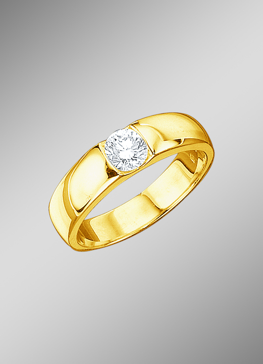 mit Diamanten - Solitärring mit lupenreinem Brillant, in Größe 160 bis 220, in Farbe