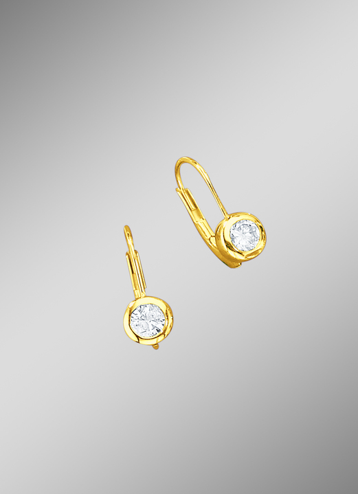 mit Diamanten - Solitärohrringe mit Brillanten, in Farbe