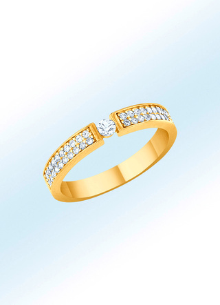 Eleganter Damenring mit synth. Zirkonia