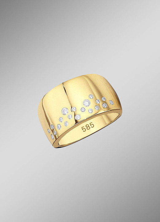 mit Diamanten - Hochwertig verarbeiteter Damenring mit Brillanten, in Größe 160 bis 220, in Farbe GOLD Ansicht 1
