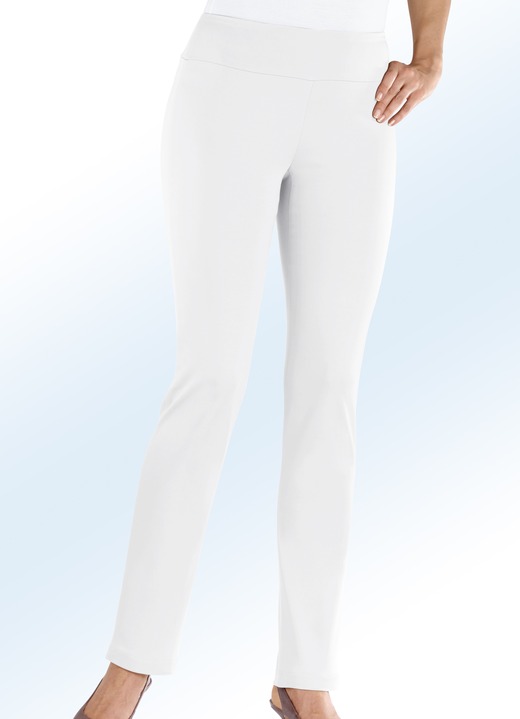 Mode - Soft-Stretch-Hose in 12 Farben, in Größe 017 bis 052, in Farbe WEISS Ansicht 1