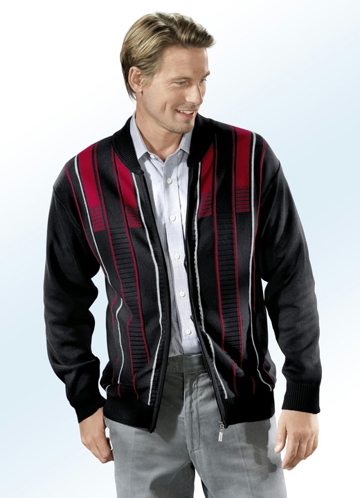 Hemden, Pullover & Shirts - Jacke mit Schubtaschen, in Größe 046 bis 062, in Farbe SCHWARZ Ansicht 1