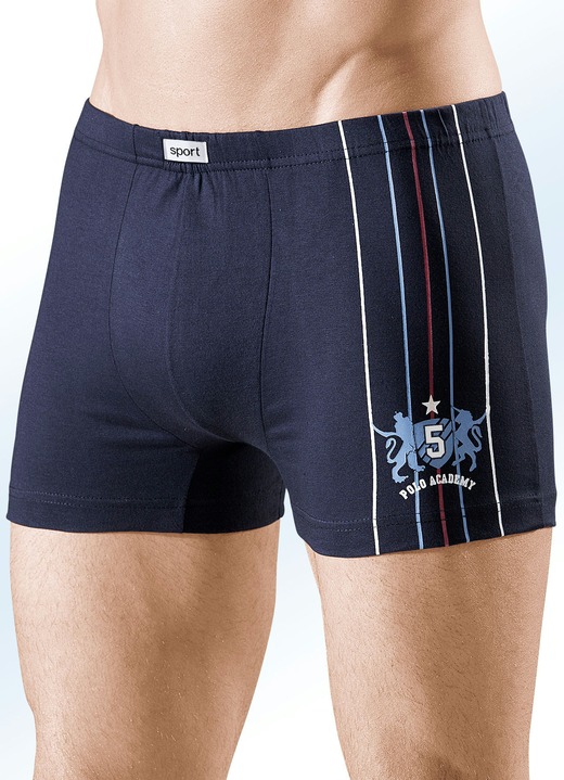 Unterwäsche - Viererpack Pants, uni, Motivdruck, in Größe 005 bis 009, in Farbe 2X MARINE, 2X AZURBLAU