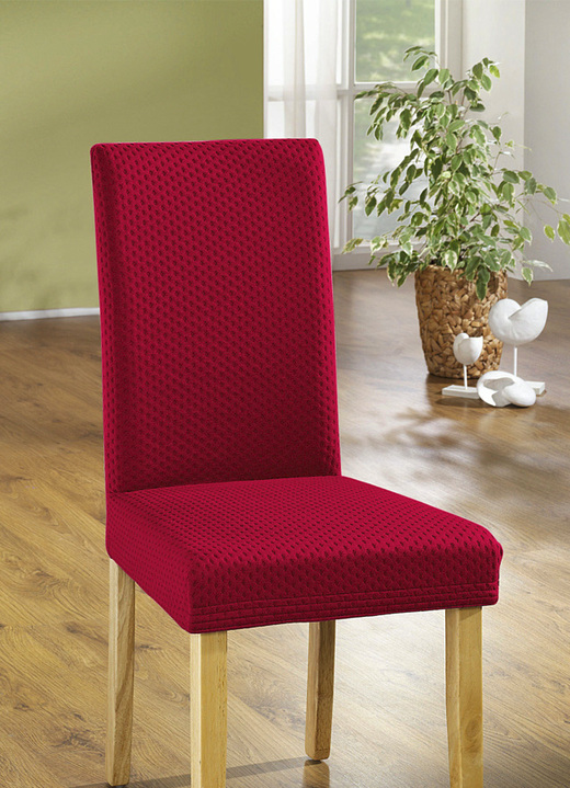 Sessel- & Sofaüberwürfe - Stretch-Stuhlbezug in toller Qualität, in Farbe ROT Ansicht 1