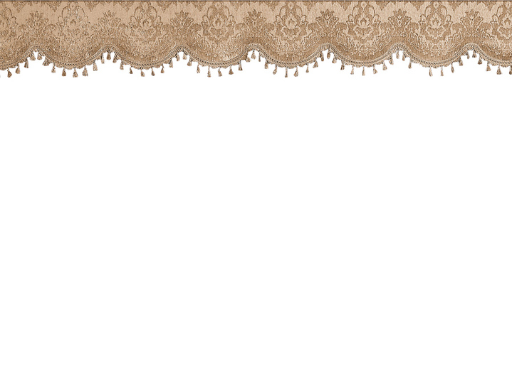 Klassisch - Schabracke mit Bommelborte, in Größe 739 (H38xB135 cm) bis 745 (H38xB410 cm), in Farbe BEIGE Ansicht 1