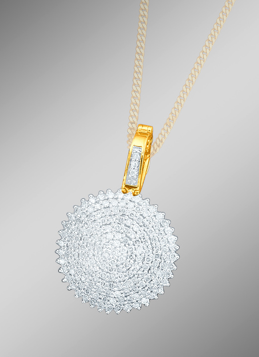 mit Diamanten - Aparter Anhänger mit 160 Diamanten, in Farbe