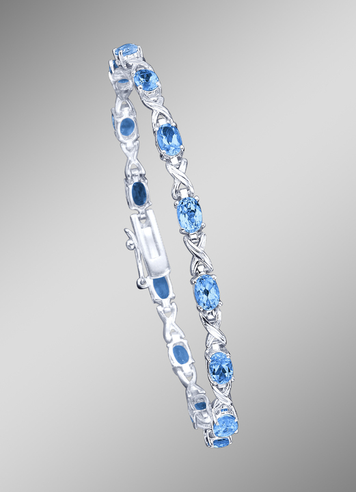 Halsketten & Armbänder - Armband mit echten Blautopasen, in Farbe  Ansicht 1