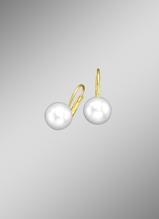 mit Perlen - Ohrringe mit Süßwasser-Zuchtperlen, in Farbe , in Ausführung Perlen-Ø 8,5 mm Ansicht 1
