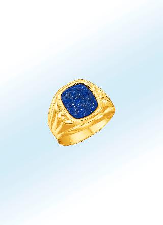 Herrenring mit Echt Lapislazuli
