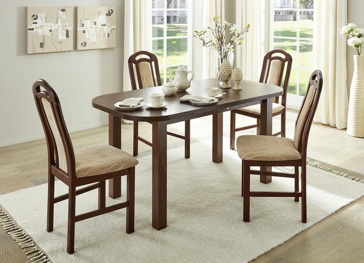 Esszimmer - Essgruppe, 5-teilig, in Farbe NUSSBAUM-BEIGE Ansicht 1