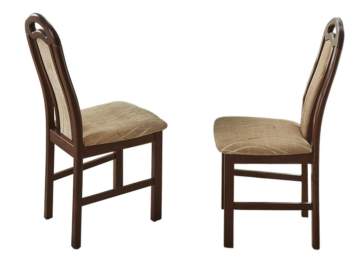 Esszimmer - Esszimmerstühle, 2er-Set, aus massiver Buche, in Farbe NUSSBAUM-BEIGE Ansicht 1