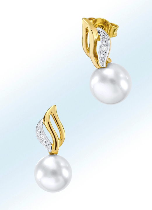 Ohrstecker Mit Susswasser Zuchtperlen Und Diamanten Damenschmuck Echt Gold Brigitte Salzburg