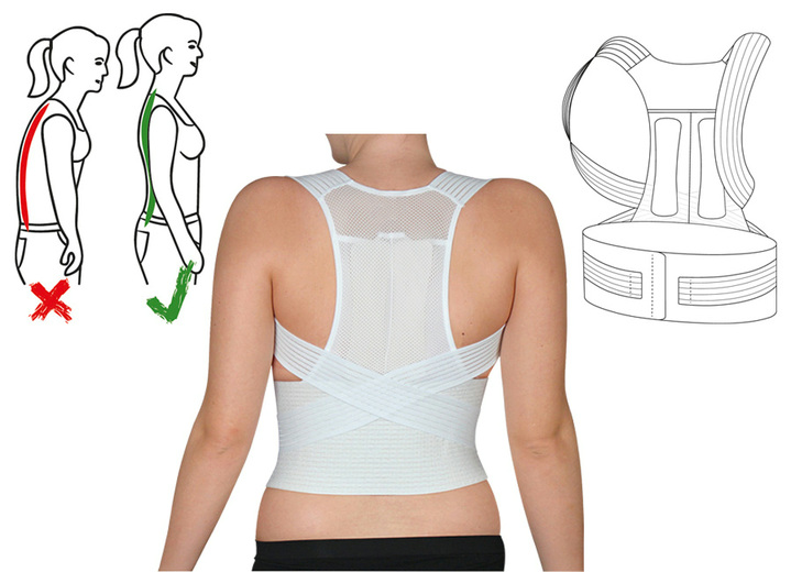 Gesunder Rücken - Hydas Geradehalter mit Stützgürtel, in Farbe WEIß Ansicht 1