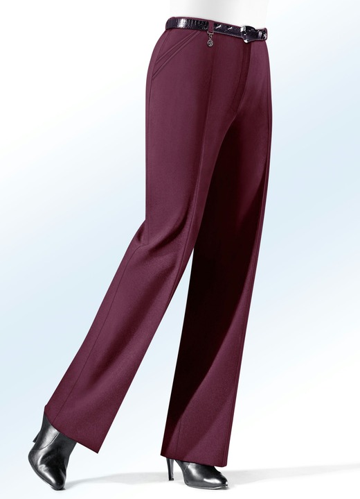 Hosen - Hose mit Zieranhänger in 6 Farben, in Größe 019 bis 100, in Farbe BORDEAUX Ansicht 1