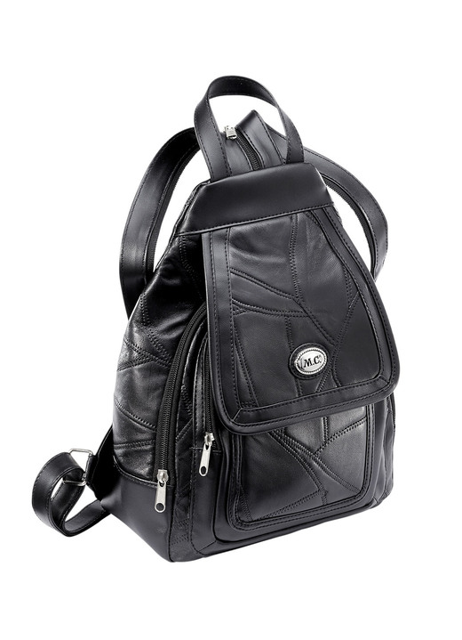 Taschen - Rucksack in edler Patchwork-Verarbeitung, in Farbe SCHWARZ