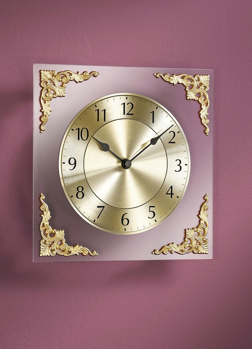 Uhren - Wanduhr mit Funkuhrwerk aus deutscher Herstellung, in Farbe GOLD Ansicht 1