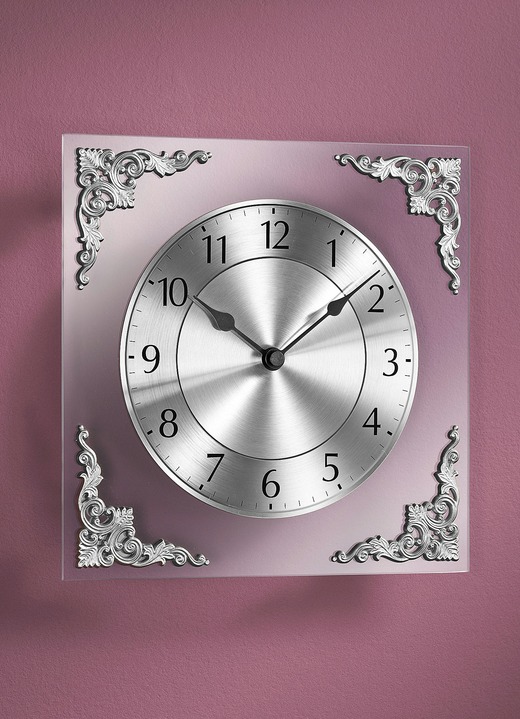 Uhren - Wanduhr mit Funkuhrwerk aus deutscher Herstellung, in Farbe SILBER Ansicht 1